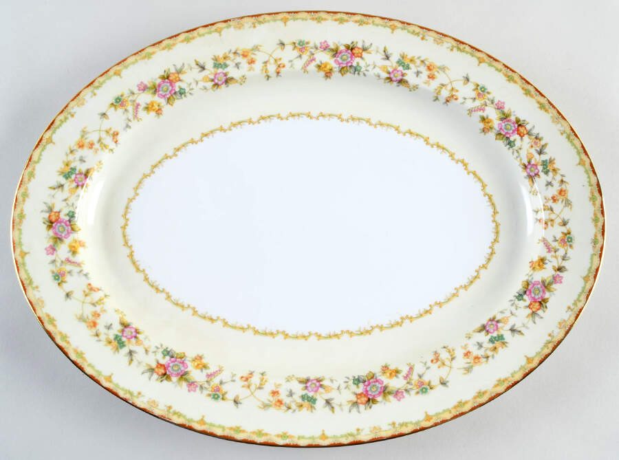 Columbine (3803) 16" Oval Serving Platter by Noritake-1