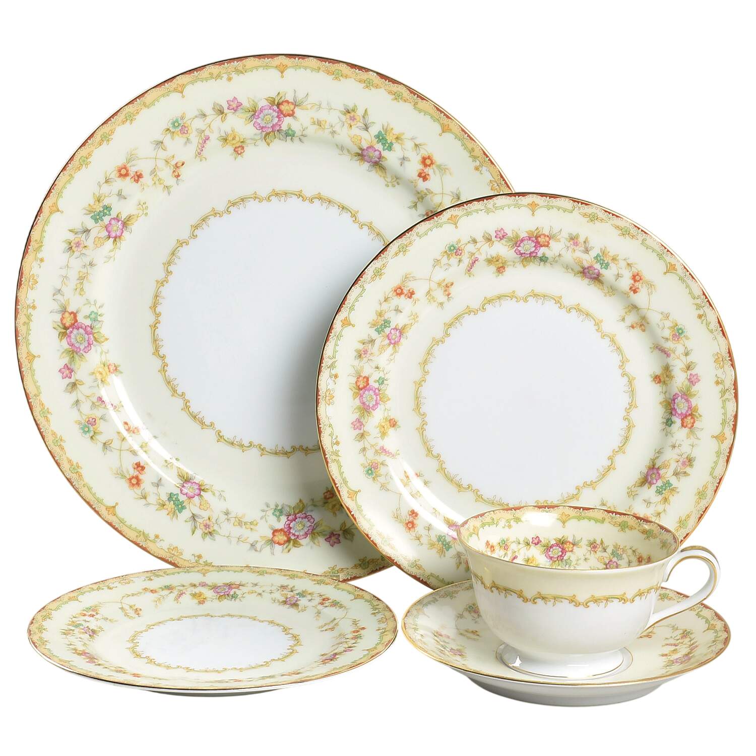 Columbine (3803) 5 Piece Place Setting by Noritake-1
