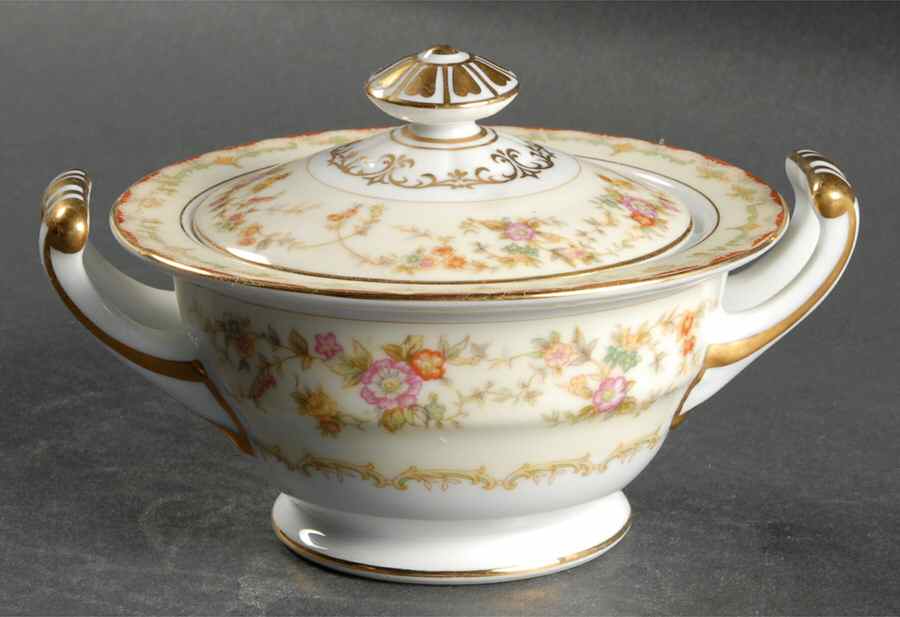 Columbine (3803) Sugar Bowl & Lid by Noritake-1