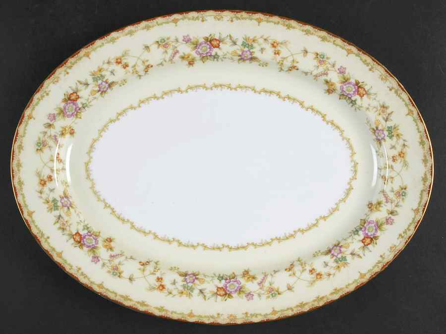 Columbine (3803) 13" Oval Serving Platter by Noritake-1