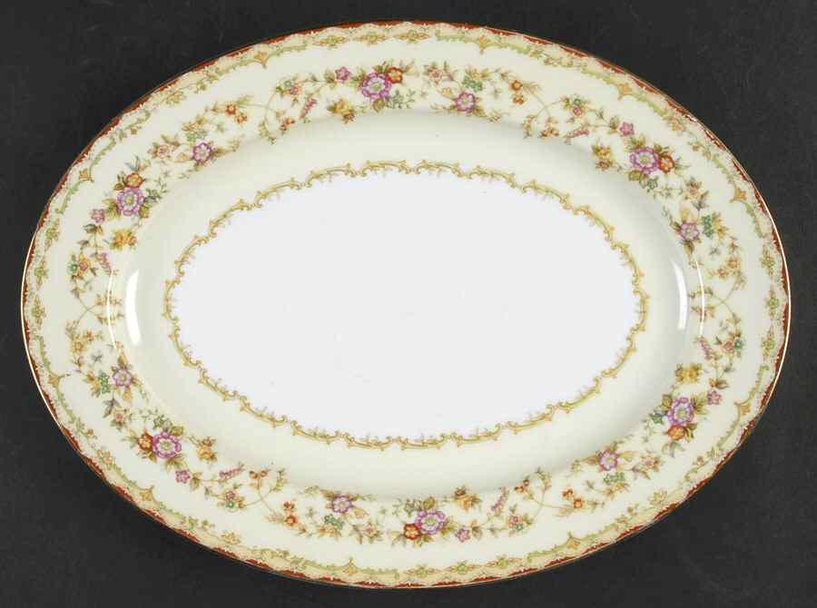 Columbine (3803) 11" Oval Serving Platter by Noritake-1