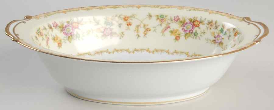 Columbine (3803) 10" Oval Vegetable Bowl by Noritake-1