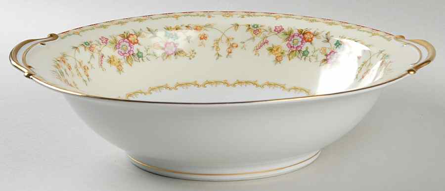 Columbine (3803) 10" Round Vegetable Bowl by Noritake-1