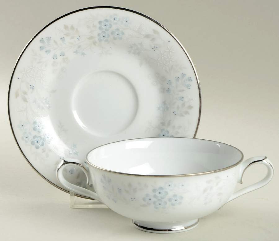 Concert Footed Cream Soup Bowl & Cup Saucer Set by Noritake-1