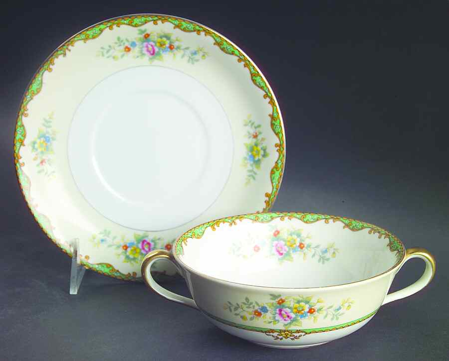 Condoro Flat Cream Soup Bowl & Saucer Set by Noritake-1