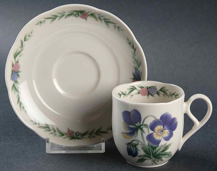 Conservatory Flat Demitasse Cup & Saucer Set by Noritake-1