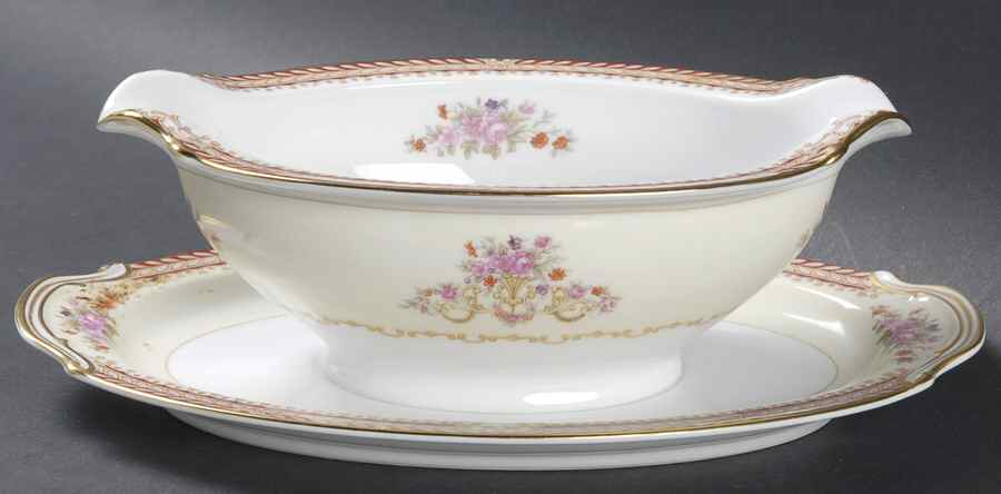 Conway Gravy Boat with Attached Underplate by Noritake-1