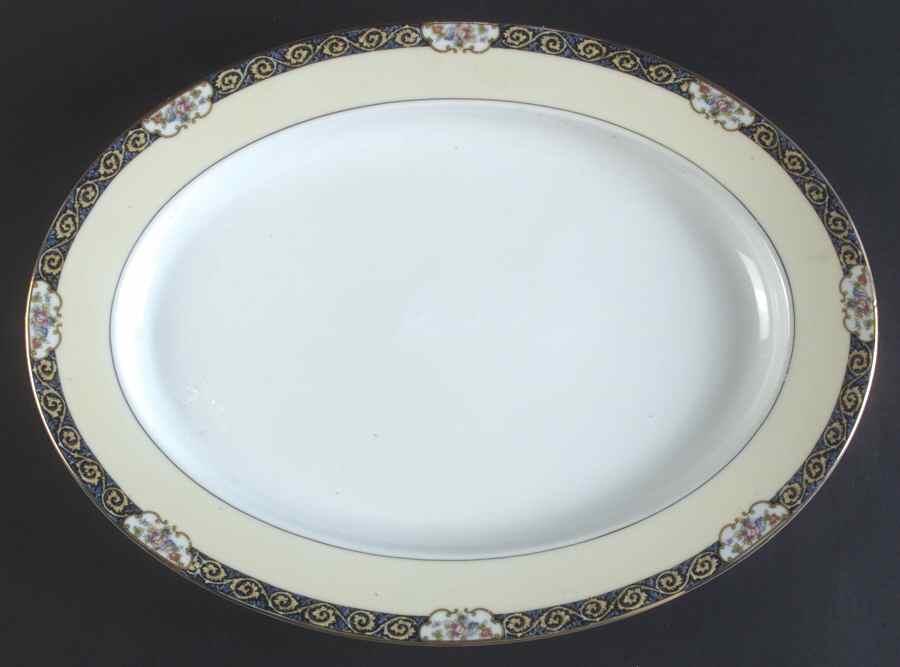 Copley (Cream Rim) 16" Oval Serving Platter by Noritake-1