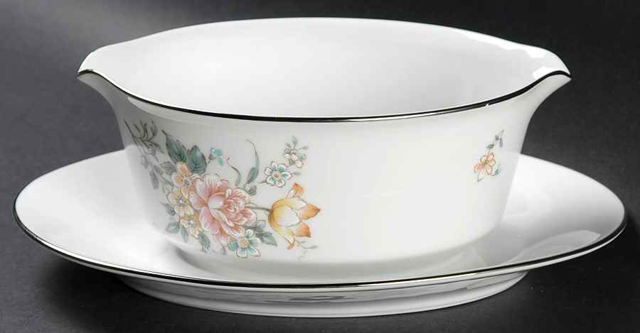 Coquet Gravy Boat with Attached Underplate by Noritake-1
