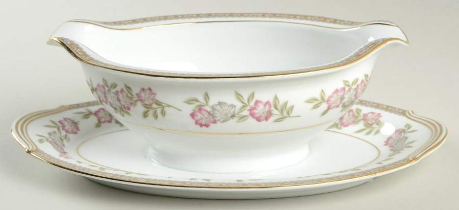 Cordell Gravy Boat with Attached Underplate by Noritake-1