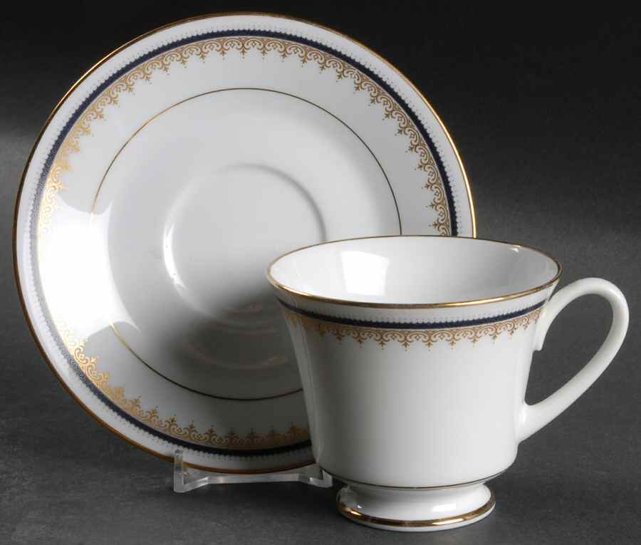 Cordon Footed Cup & Saucer Set by Noritake-1