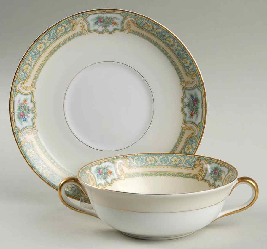 Corinthia Flat Cream Soup Bowl & Saucer Set by Noritake-1