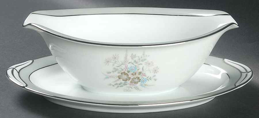 Corsage (5820) Gravy Boat with Attached Underplate by Noritake-1