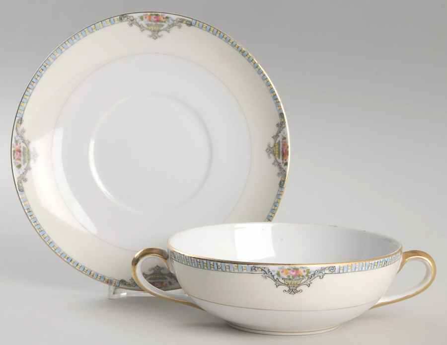 Cortez Flat Cream Soup Bowl & Saucer Set by Noritake-1