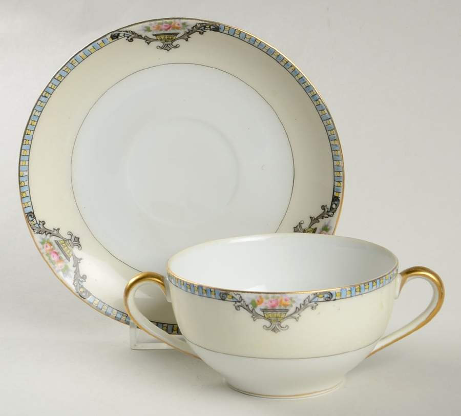 Cortez Flat Bouillon Cup & Saucer by Noritake-1