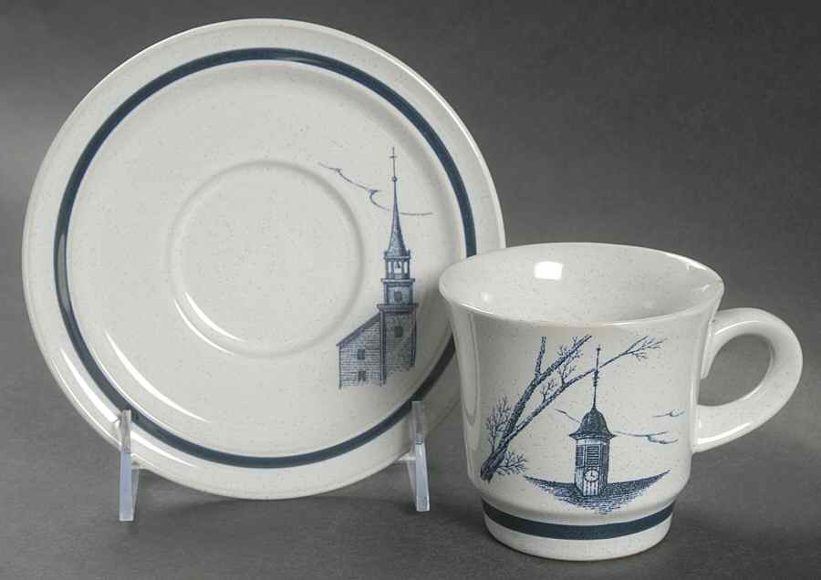 Colonial Times Flat Cup & Saucer Set by Noritake-1