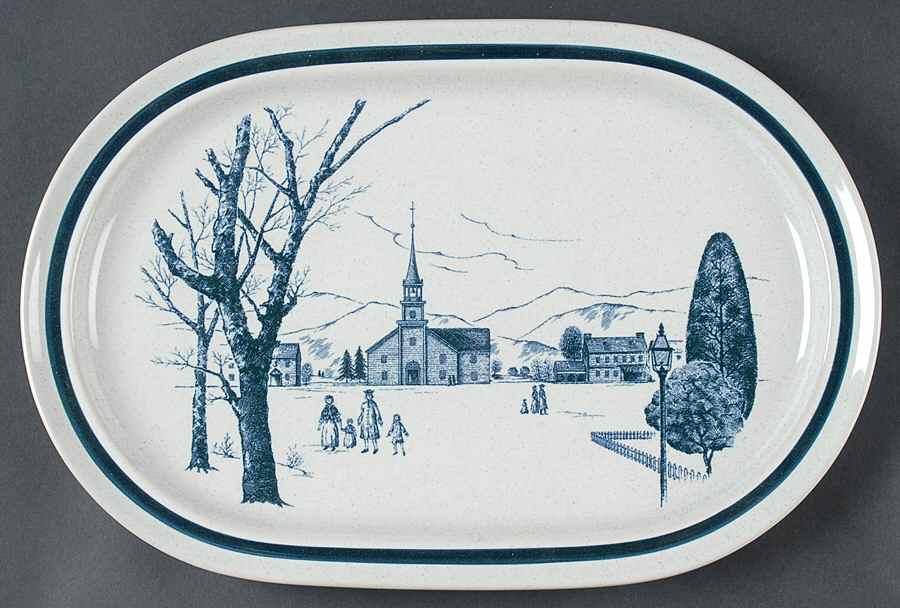 Colonial Times 14" Oval Serving Platter by Noritake-1