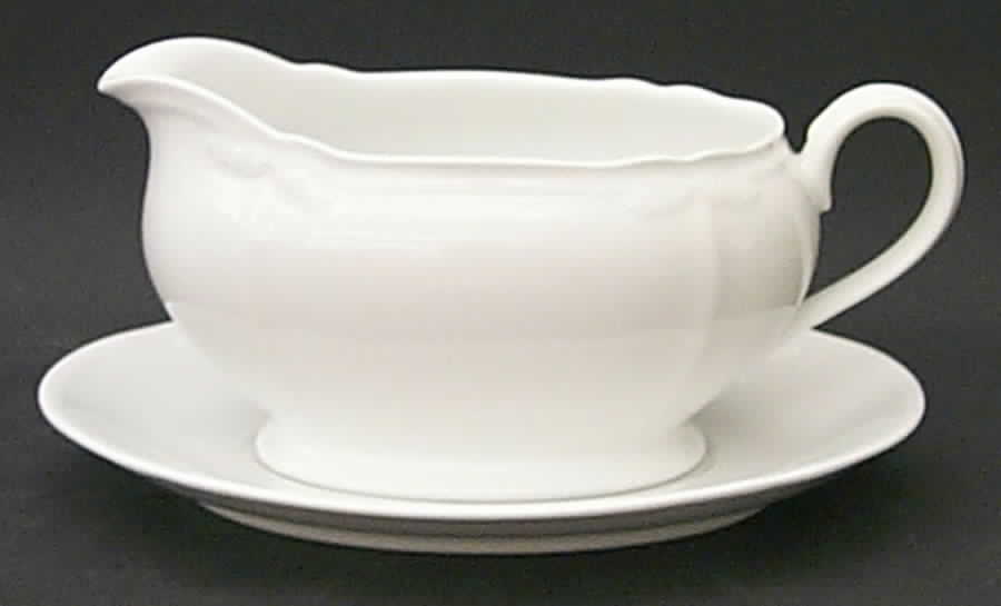 Coty White Gravy Boat & Underplate by Noritake-1