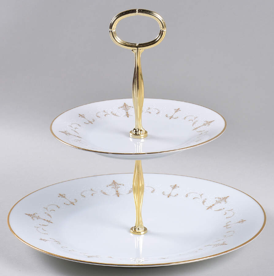 Courtney 6 5/8"-10"  2 Tiered Serving Tray (Dp, Sp) HC by Noritake-1