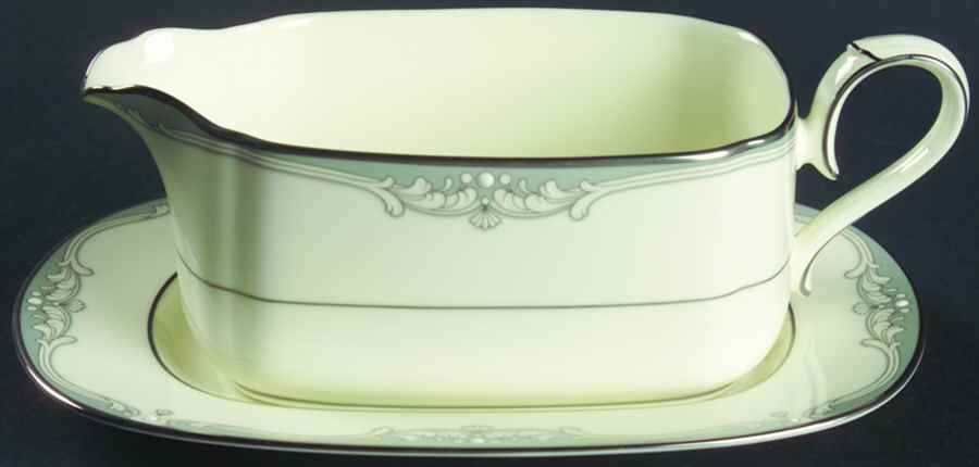Cousteau Gravy Boat & Underplate (Relish/Butter) by Noritake-1