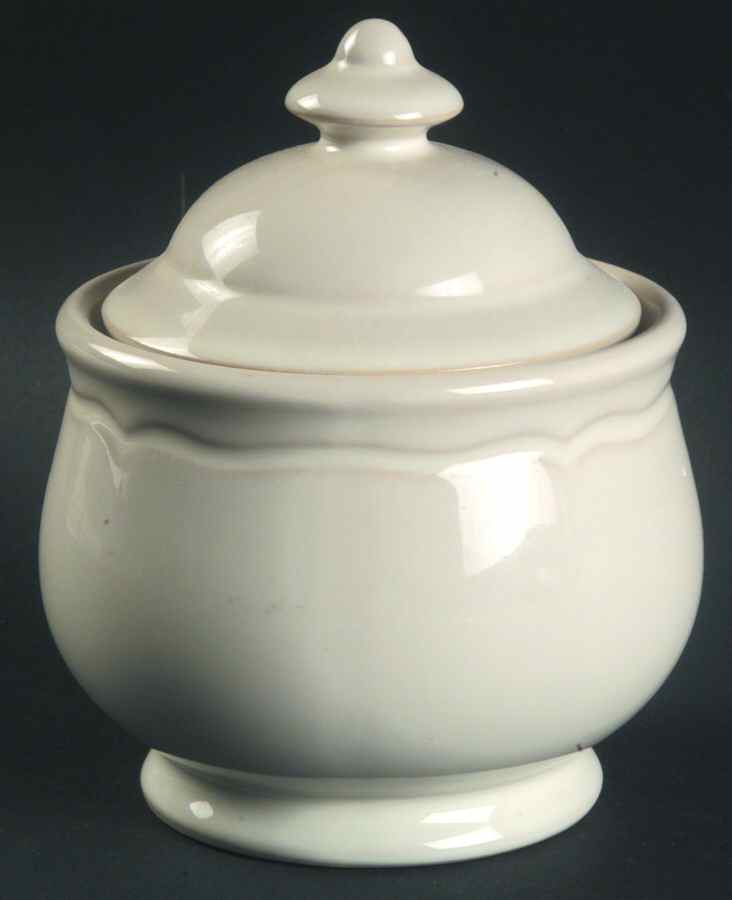 Country White Sugar Bowl & Lid by Noritake-1