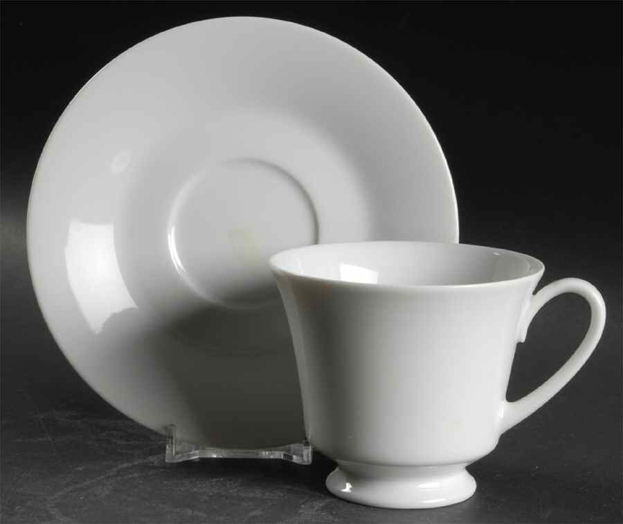 Commander White Footed Cup & Saucer Set by Noritake-1