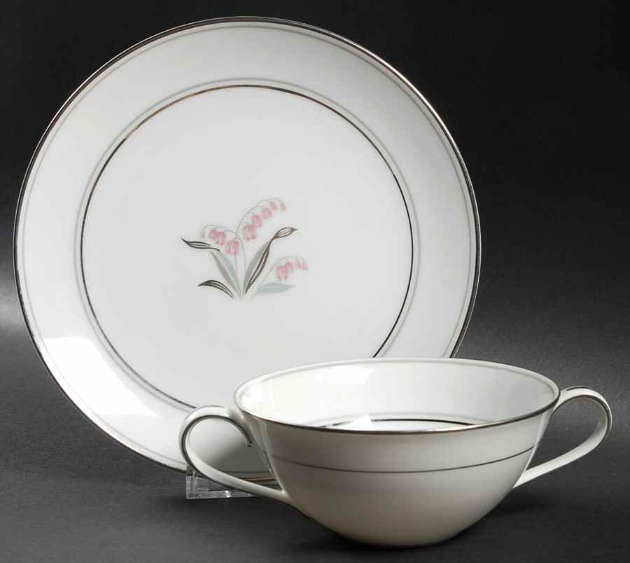 Crest Flat Cream Soup Bowl & Saucer Set by Noritake-1