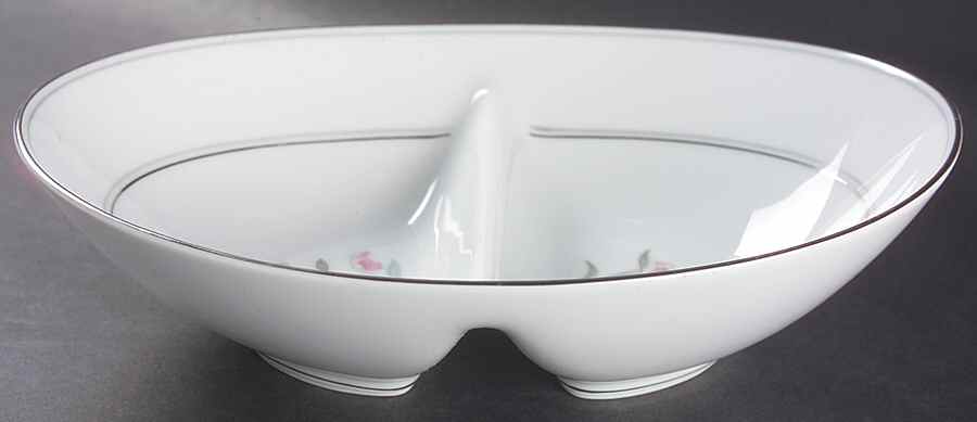 Crest 10" Oval Divided Vegetable Bowl by Noritake-1