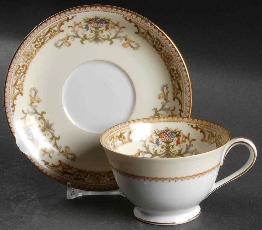 Crestwood Footed Cup & Saucer Set by Noritake-1