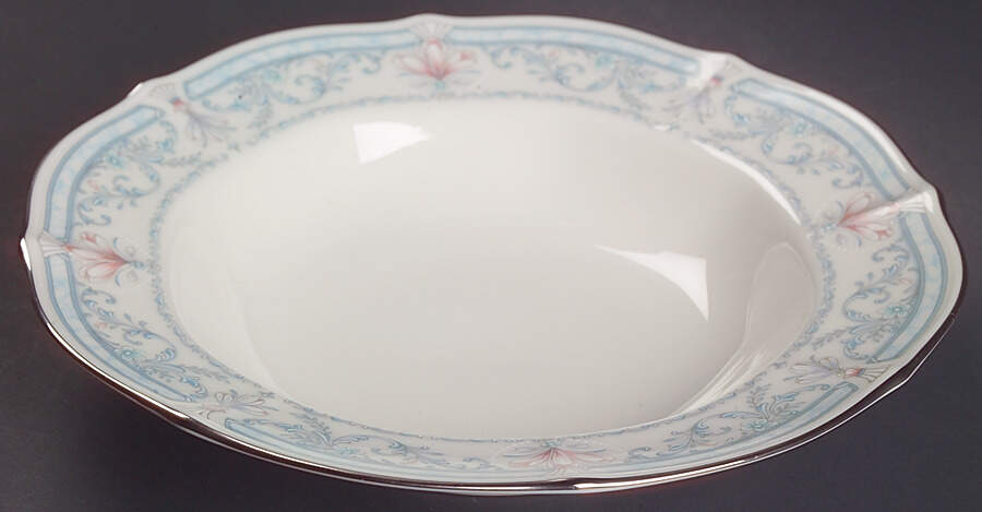 Crown Flower Rim Soup Bowl by Noritake-1