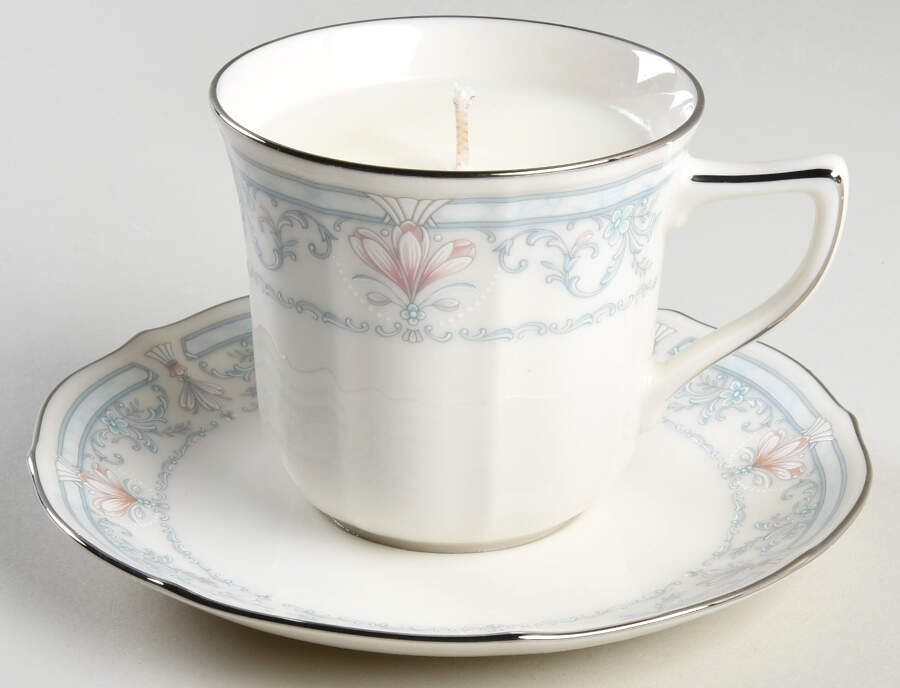 Crown Flower Scented Cup & Saucer Candle-Lavender  HC by Noritake-1
