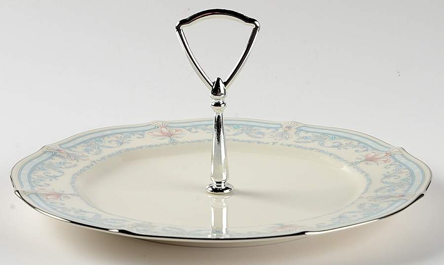 Crown Flower Round Serving Plate with Handle (DP) by Noritake-1