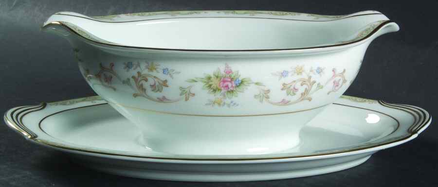 Croydon Gravy Boat with Attached Underplate by Noritake-1