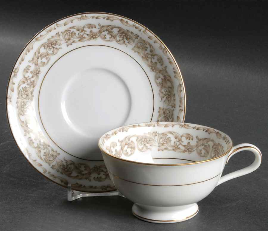 Cromwell Footed Cup & Saucer Set by Noritake-1