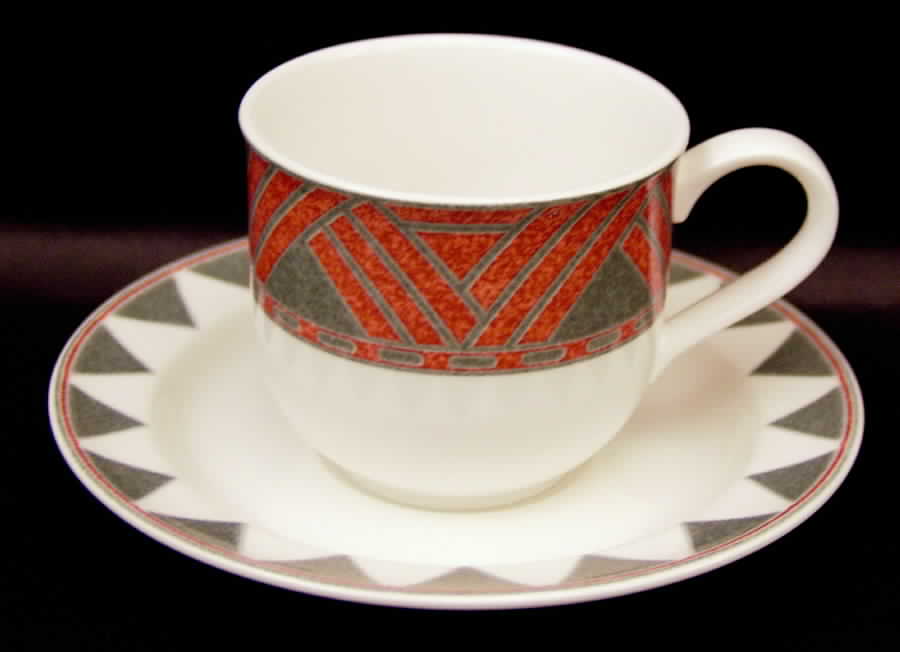 Crossways Flat Cup & Saucer Set by Noritake-1