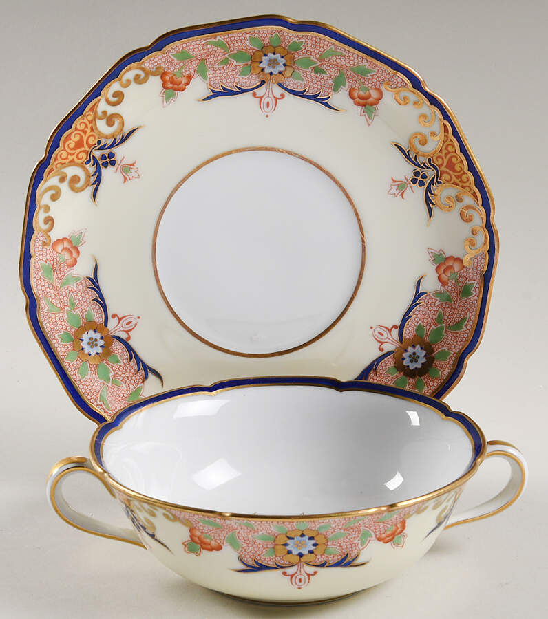 Crowndalia Cream Soup Bowl & Saucer Set by Noritake-1