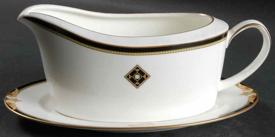 Crownpointe Gravy Boat & Underplate (Relish/Butter) by Noritake-1