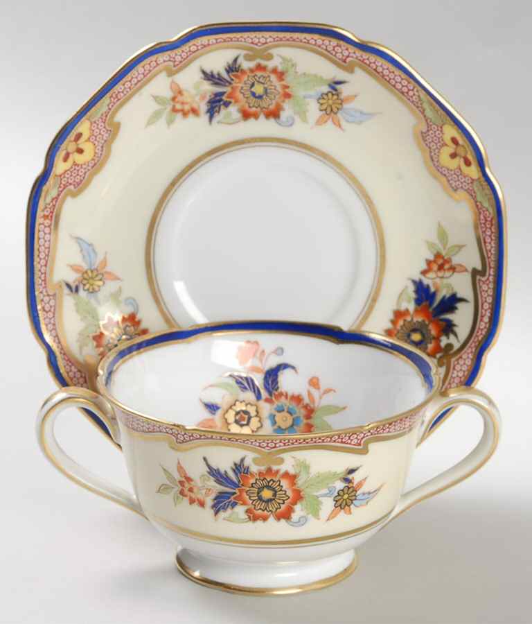 Crowndora Footed Bouillon Cup & Saucer by Noritake-1