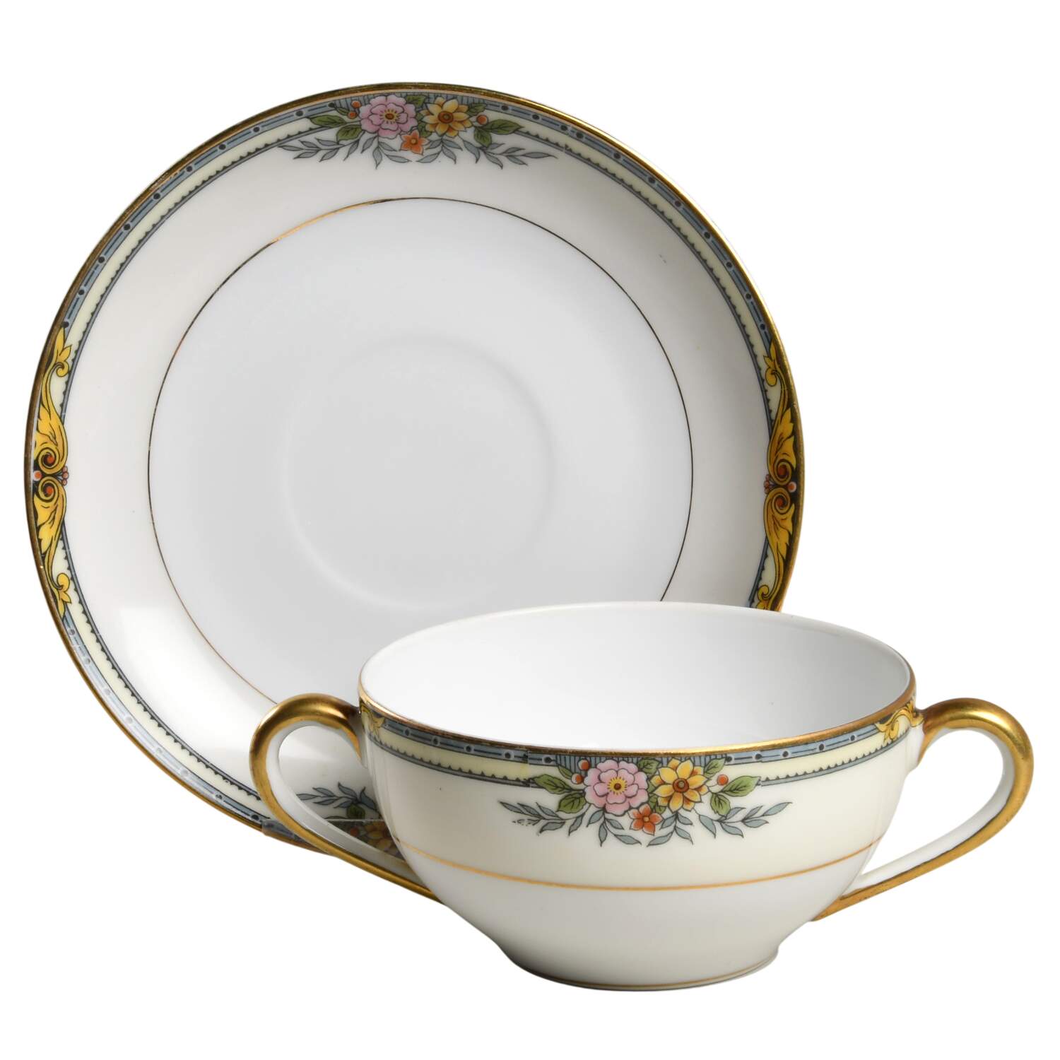 Croydon Flat Bouillon Cup & Saucer by Noritake-1