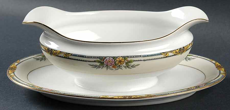 Croydon Gravy Boat with Attached Underplate by Noritake-1