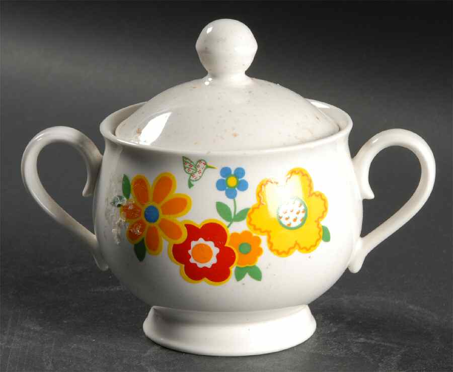 Crazy Quilt Sugar Bowl & Lid by Noritake-1