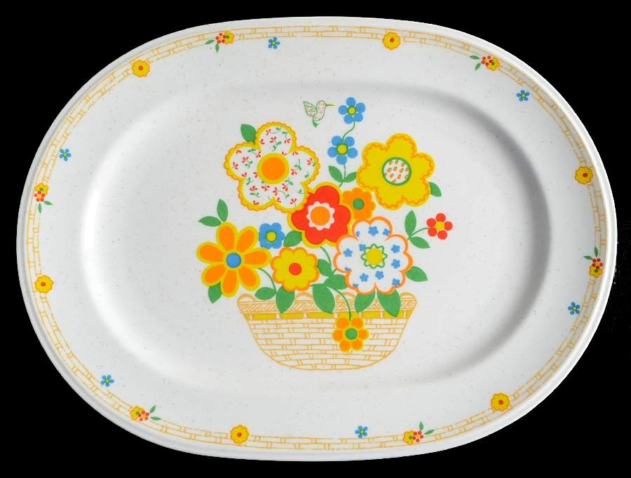 Crazy Quilt 13" Oval Serving Platter by Noritake-1