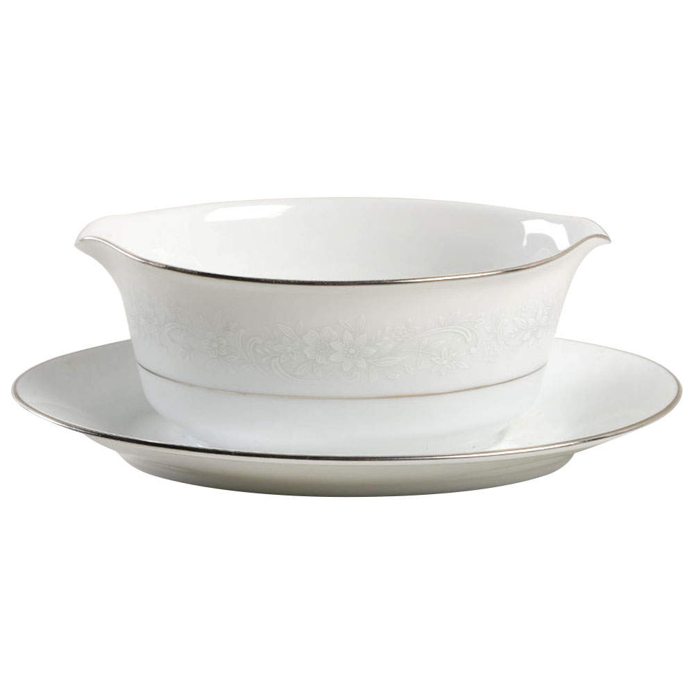 Cumberland Gravy Boat with Attached Underplate by Noritake-1