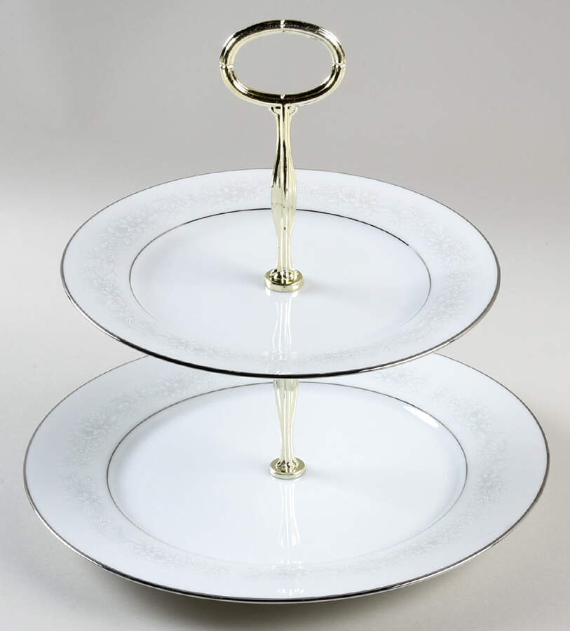 Cumberland 6 5/8"-10"  2 Tiered Serving Tray (Dp, Sp) HC by Noritake-1