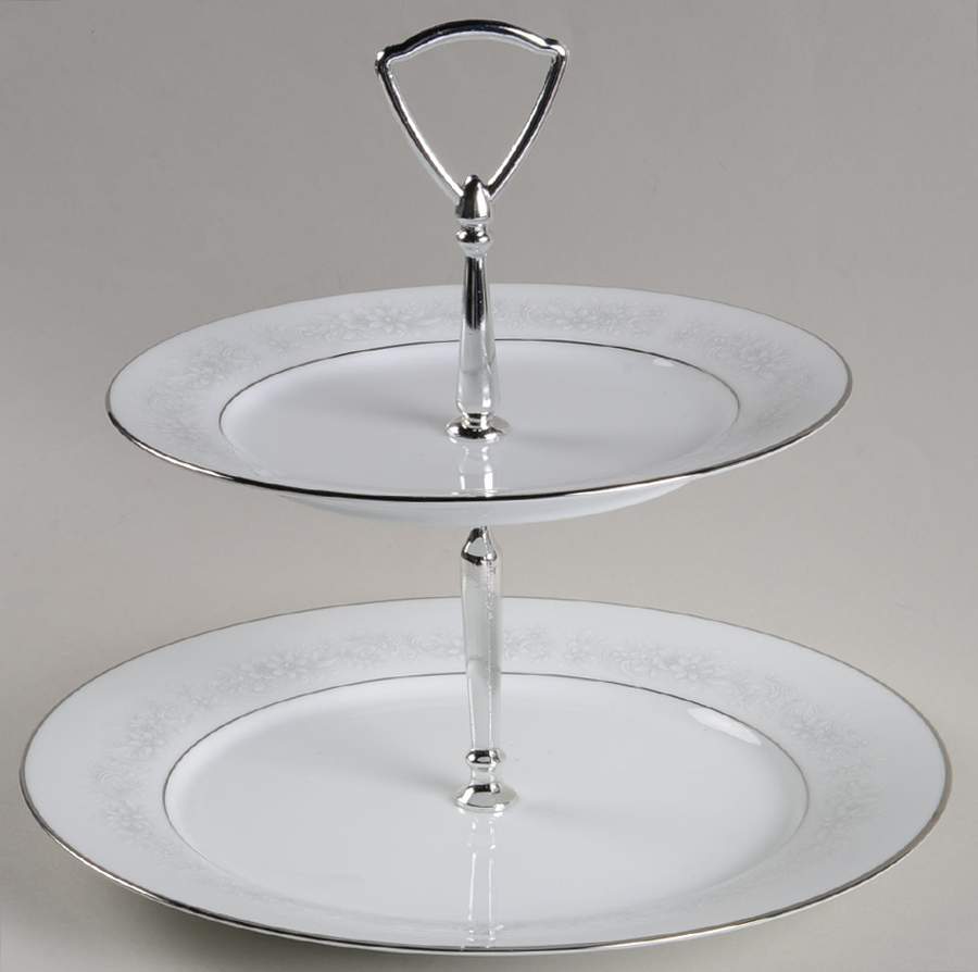 Cumberland 2 Tiered Serving Tray (Dinner & Salad Plate) by Noritake-1