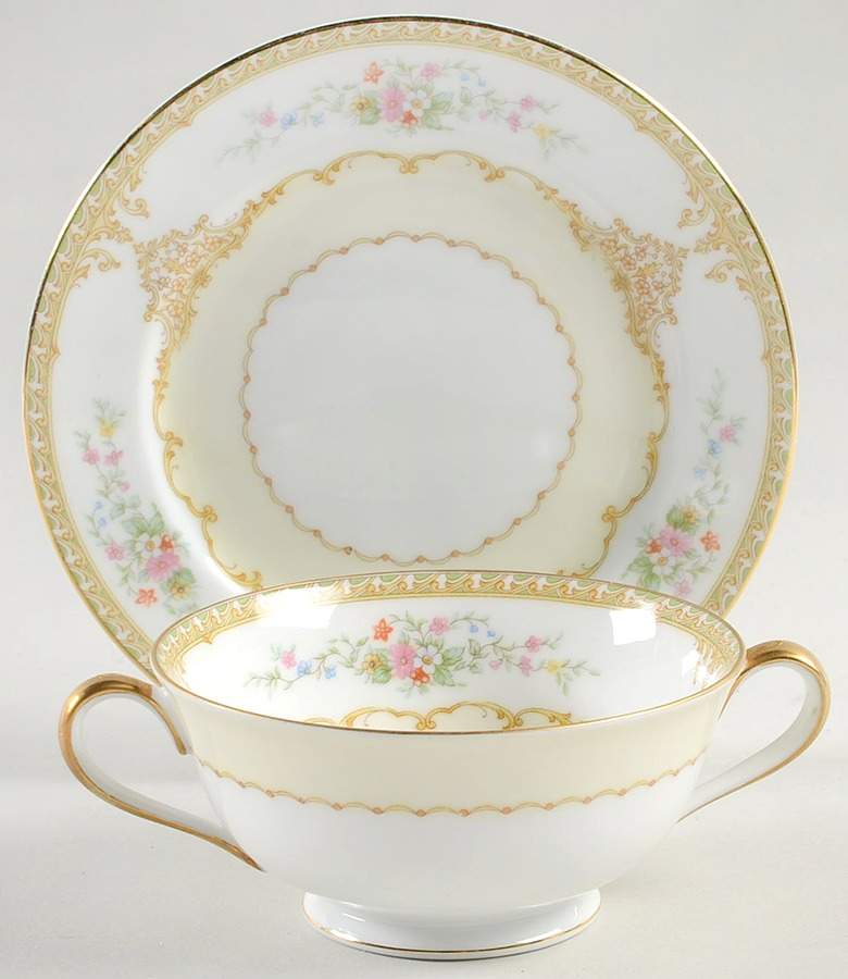 Cyclops Footed Cream Soup Bowl & Saucer Set by Noritake-1
