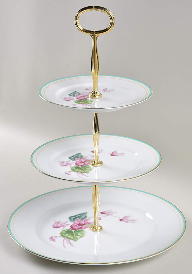 Cyclamen 13 7/8"-14 1/4" 3-Tiered Serving Tray(DP,SP,BB) HC by Noritake-1