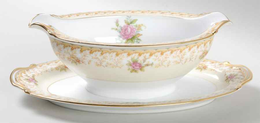 Cynthia Gravy Boat with Attached Underplate by Noritake-1