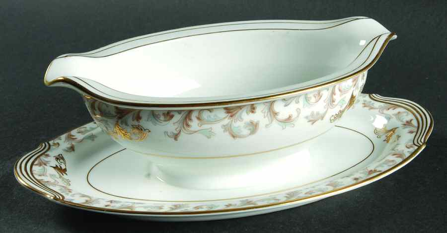 Cyril Gravy Boat with Attached Underplate by Noritake-1