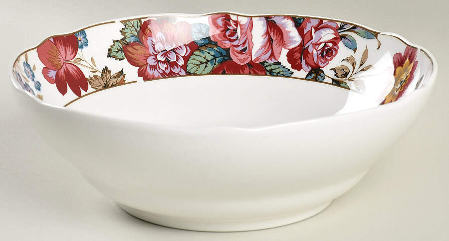 Damask Bouquet 8" Round Vegetable Bowl by Noritake-1